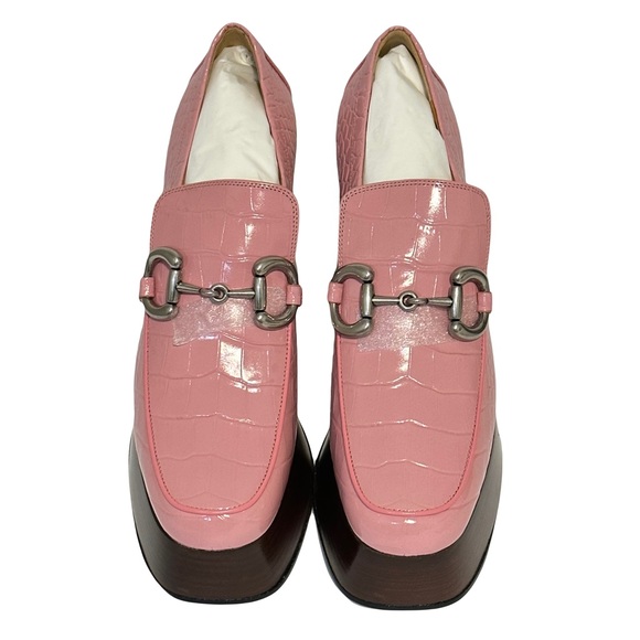 NWT GUCCI Horsebit platform pink powder leather loafers Size 38 & 38.5 - Picture 2 of 10